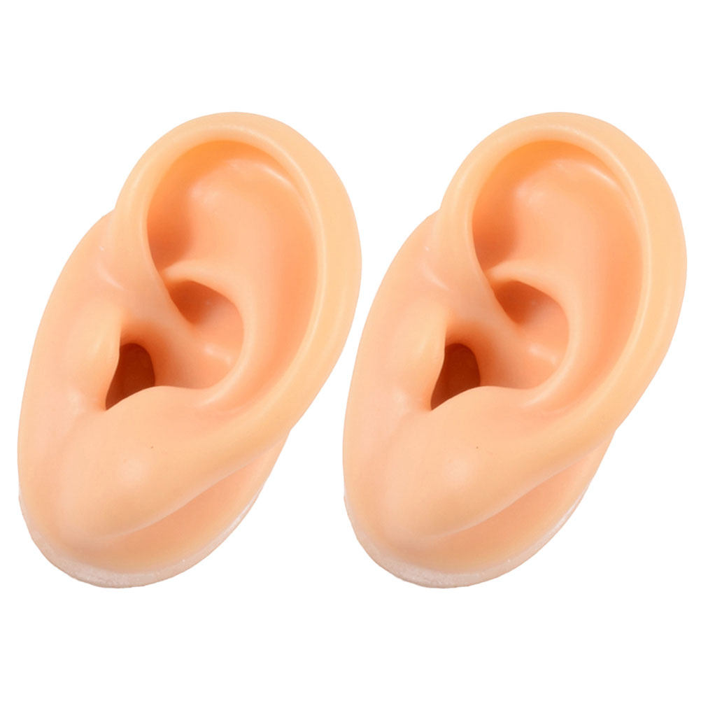 Body Jewelry Ear Piercing - 2Pcs Silicone Ear Models Fake Ear