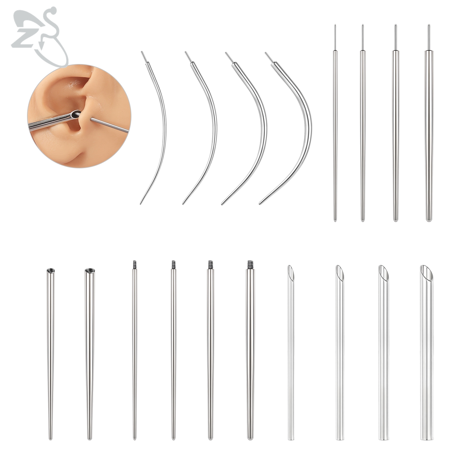 Zs Body Jewelry - ZS 1 PC 14/16/18/20G Stainless Steel