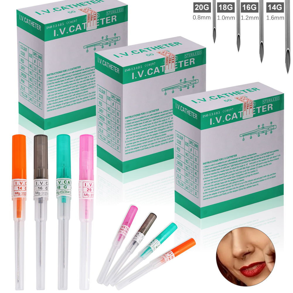 Body Jewelry Ear Piercing - Sterile Disposable Piercing Needles 14G/16G/18G/20G Puncture