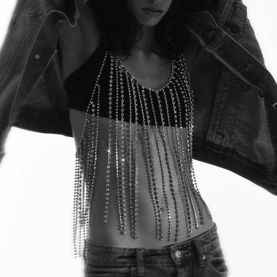Body Jewelry Metal Types - Body Jewelry Bikini Tassels crystal Bra