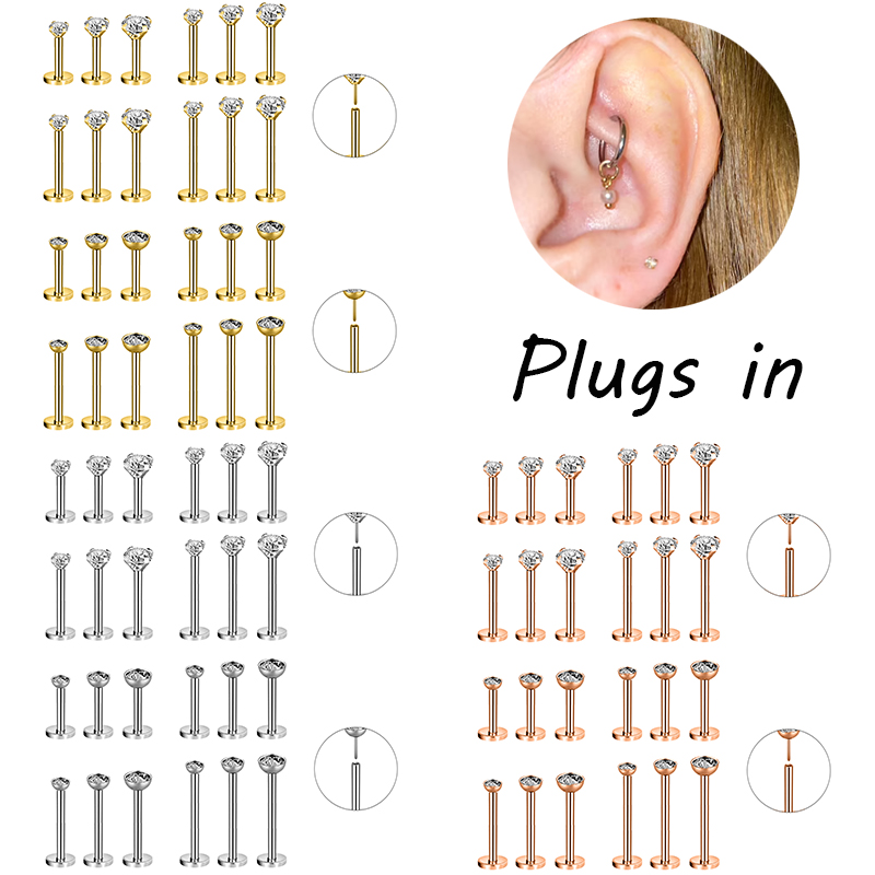 Zs Body Jewelry - ZS 3PCS/LOT Stainless Steel Tragus Earring