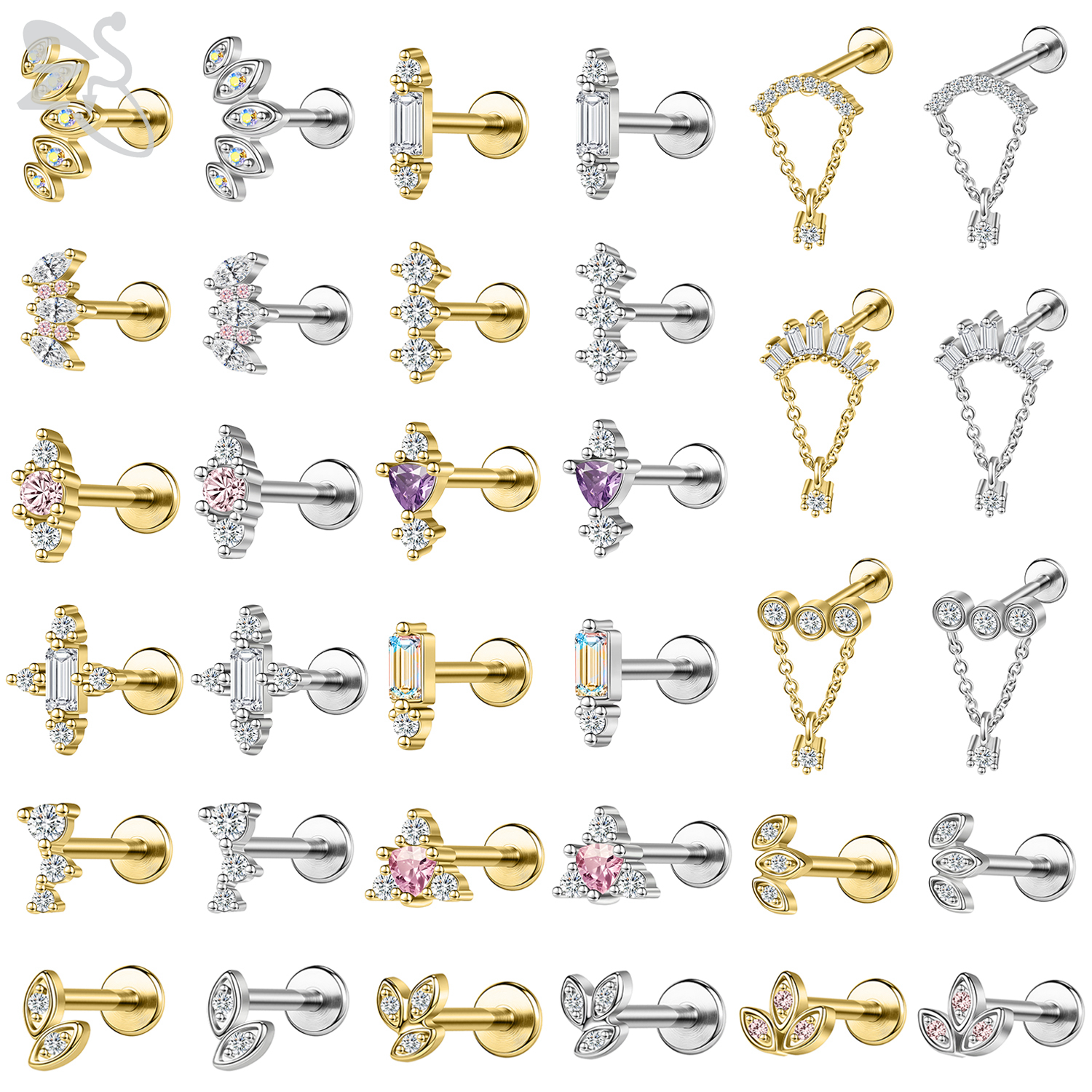 Zs Body Jewelry - ZS 1 PC Gold Color 16G