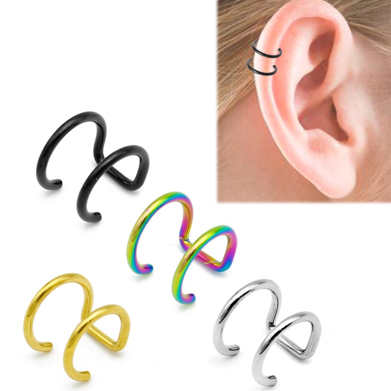 Body Jewelry Cartilage Earrings - 2Pcs 316L Stainless Steel Clip on