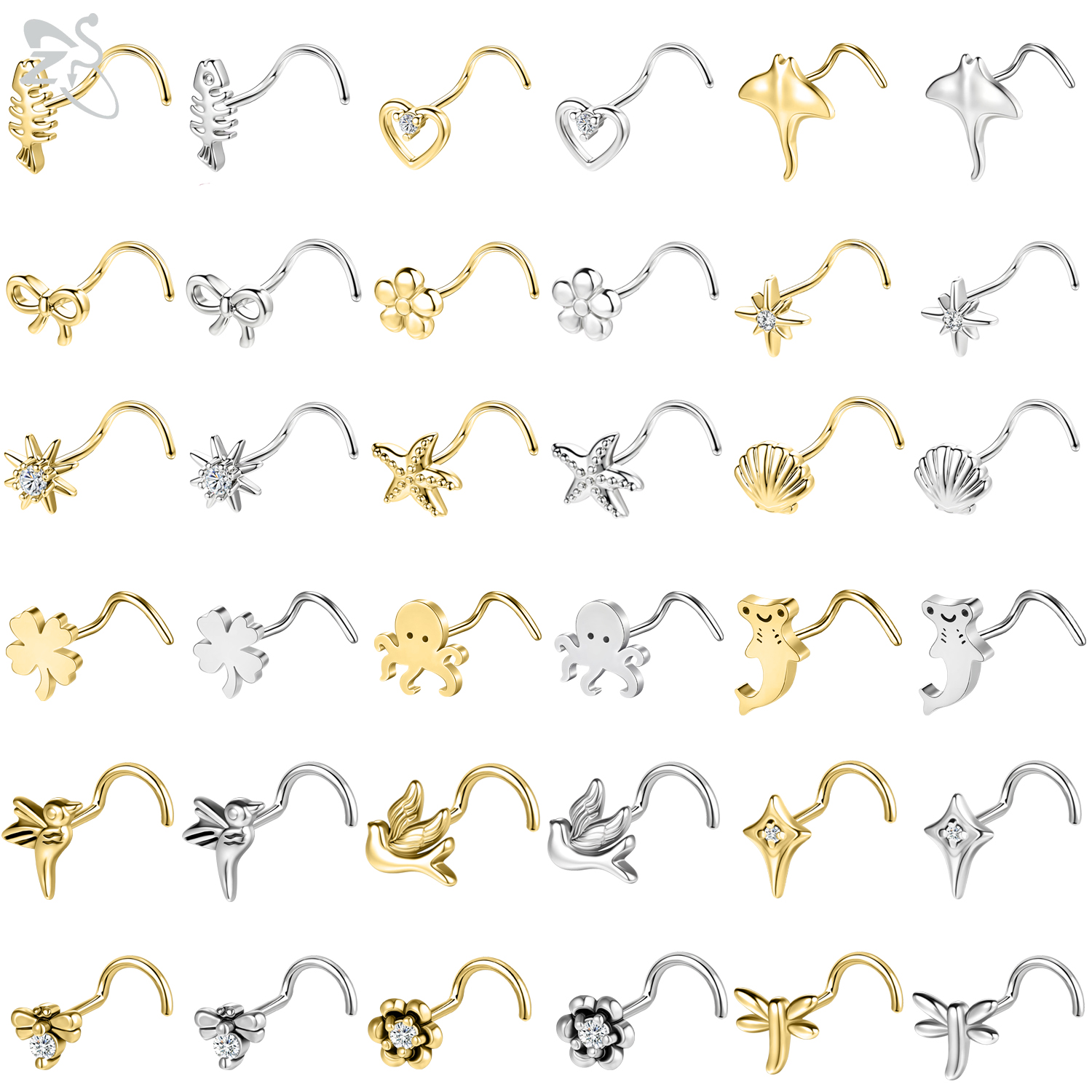 Zs Body Jewelry - ZS 1PC Gold Color 316L Stainless