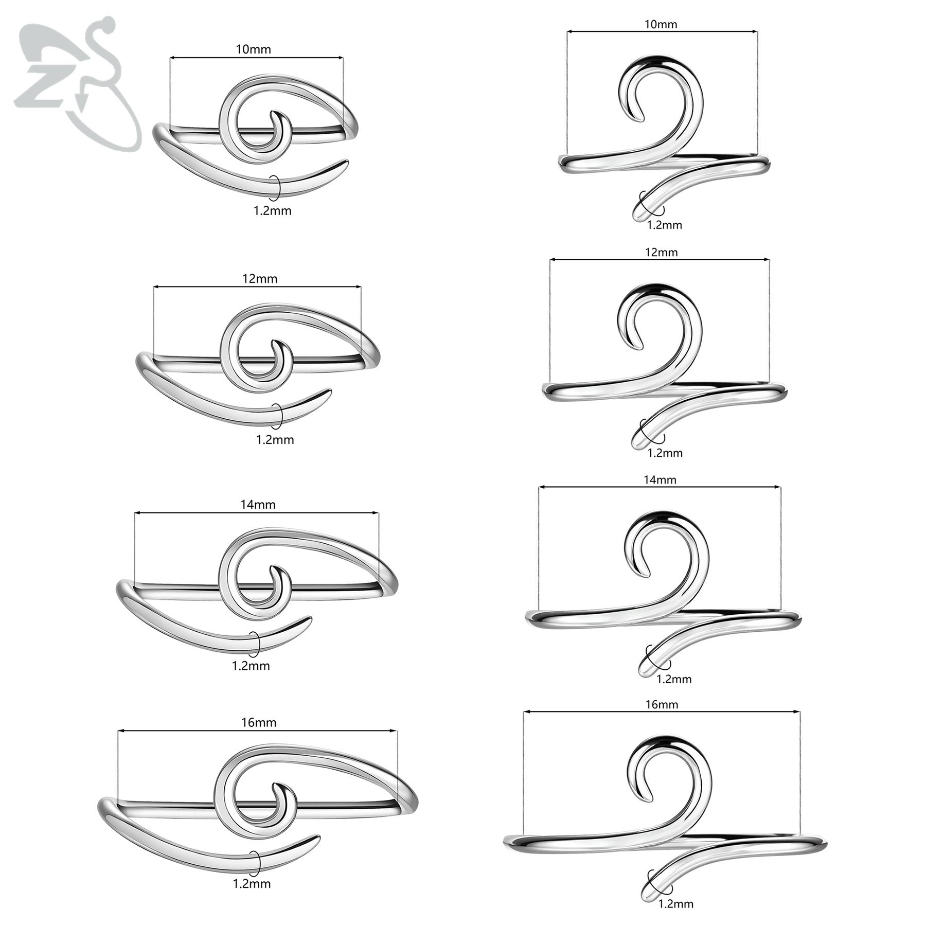 ZS 1 PC 16G 925 Sterling Silve - Zs Body Jewelry review and price