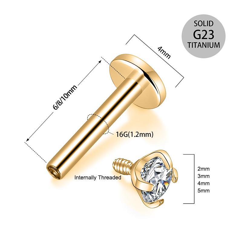 16G Titanium Internally Thread - Body Jewelry Cartilage Earrings review and price