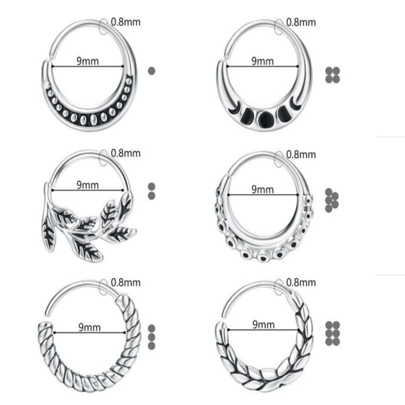 6 pieces of women's nose ring  - Body Jewelry Metal Types review and price