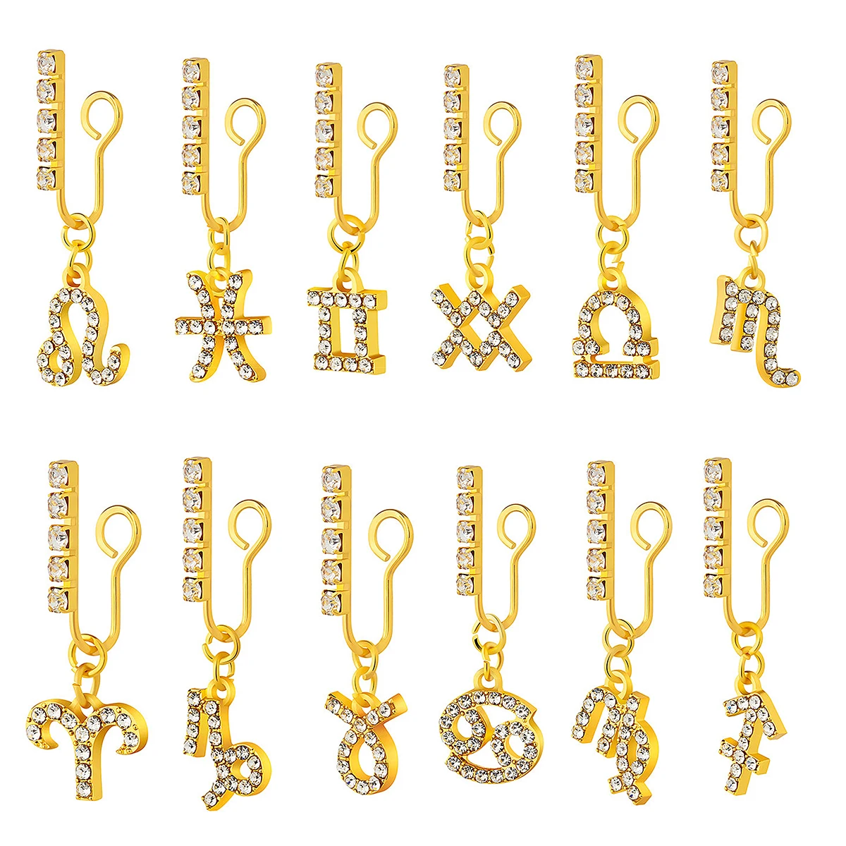 2 Pack Ear Clips Metal Zircon  - Body Jewelry Cartilage Earrings review and price