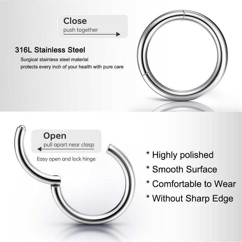 16G 316L Surgical Steel Hinged - Body Jewelry Cartilage Earrings review and price