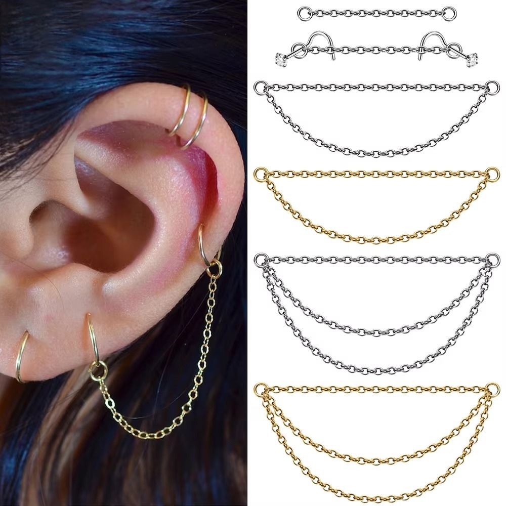 Fashion Titanium Nose Chain Th - Body Jewelry Ear Piercing review and price