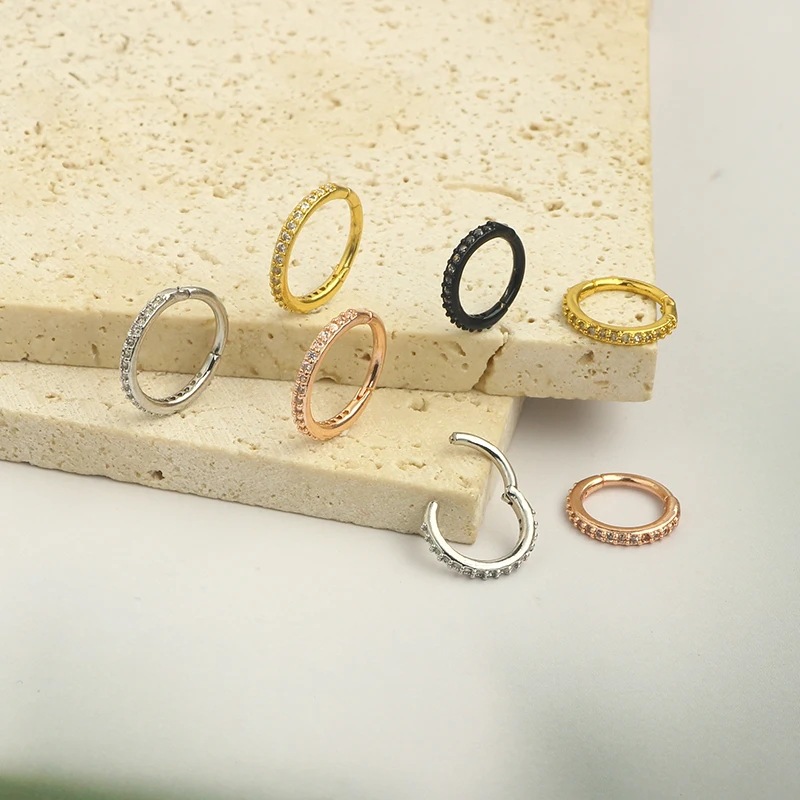 16G Clear CZ Nose Ring Hoop 31 - Body Jewelry Cartilage Earrings review and price