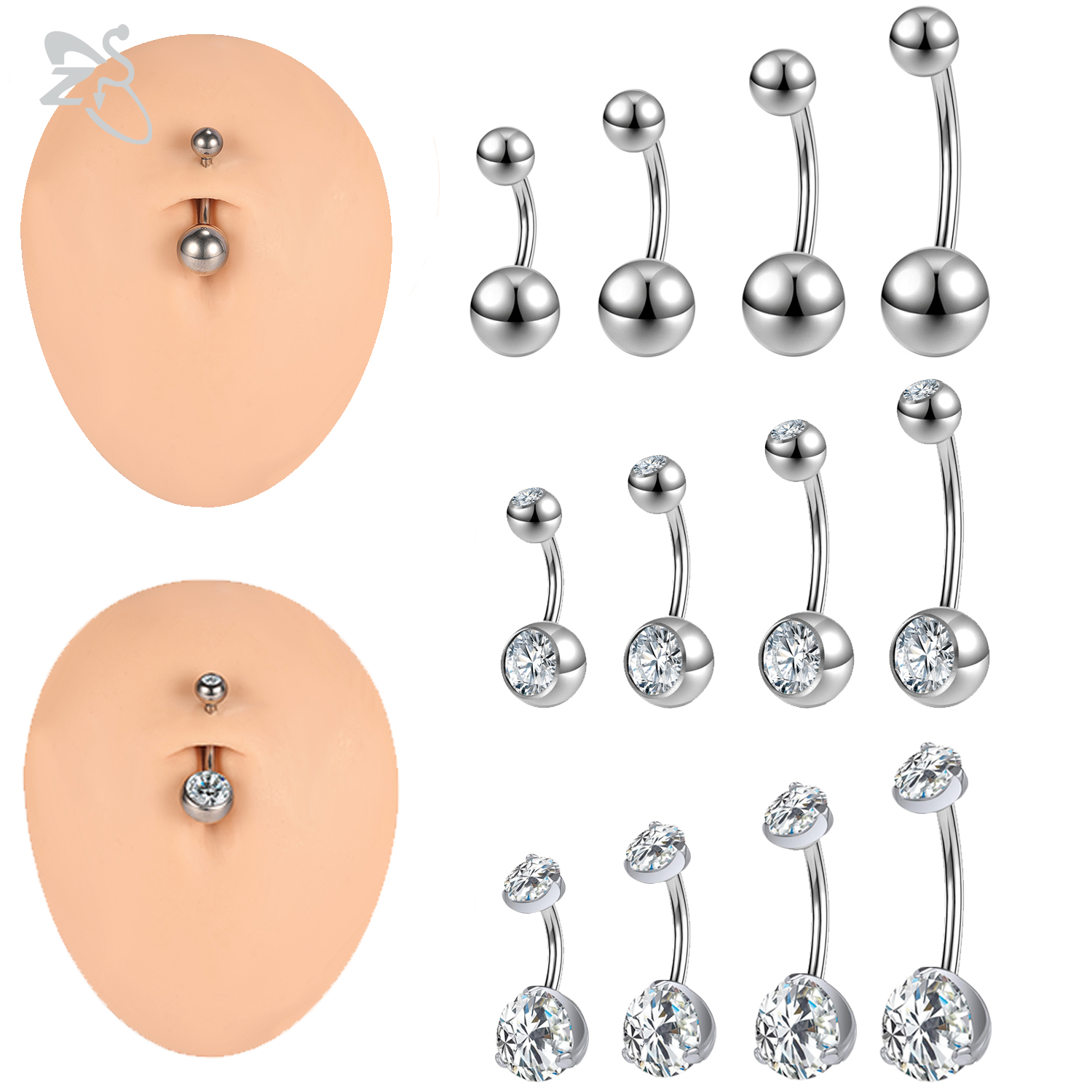 ZS 1PC 14G G23 Titanium Belly  - Zs Body Jewelry review and price