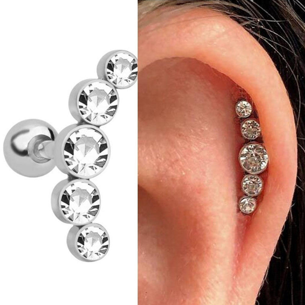 1Pcs Fashion 16G Crystal Gem O - Body Jewelry Cartilage Earrings review and price