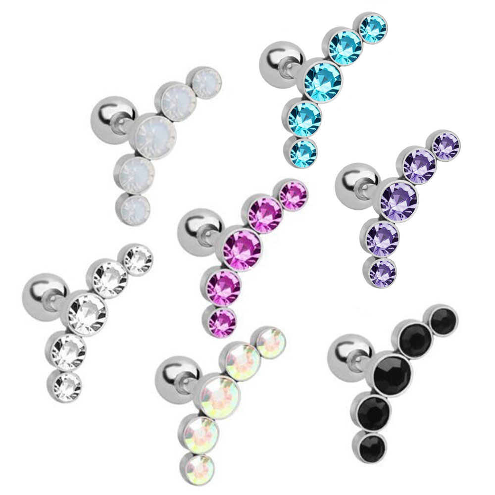 1Pcs Fashion 16G Crystal Gem O - Body Jewelry Cartilage Earrings review and price
