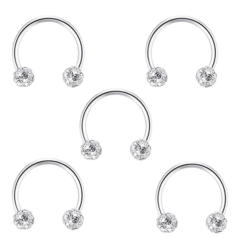 5pc Stainless Steel Rhinestone - Body Jewelry Metal Types review and price