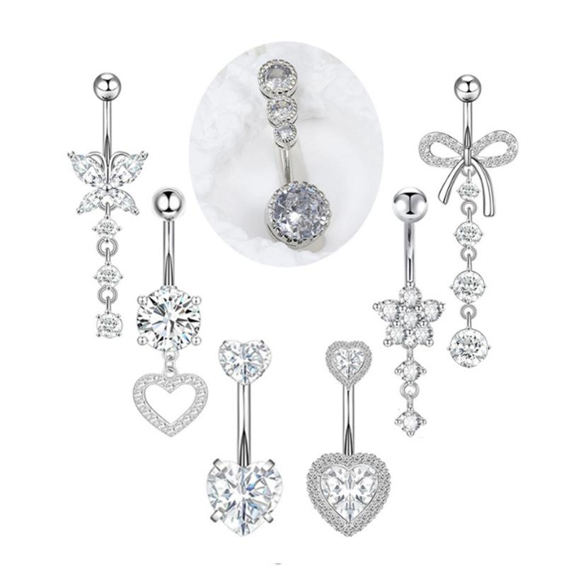 [LA]1Pc Simple Heart Navel Rin - Body Jewelry La review and price