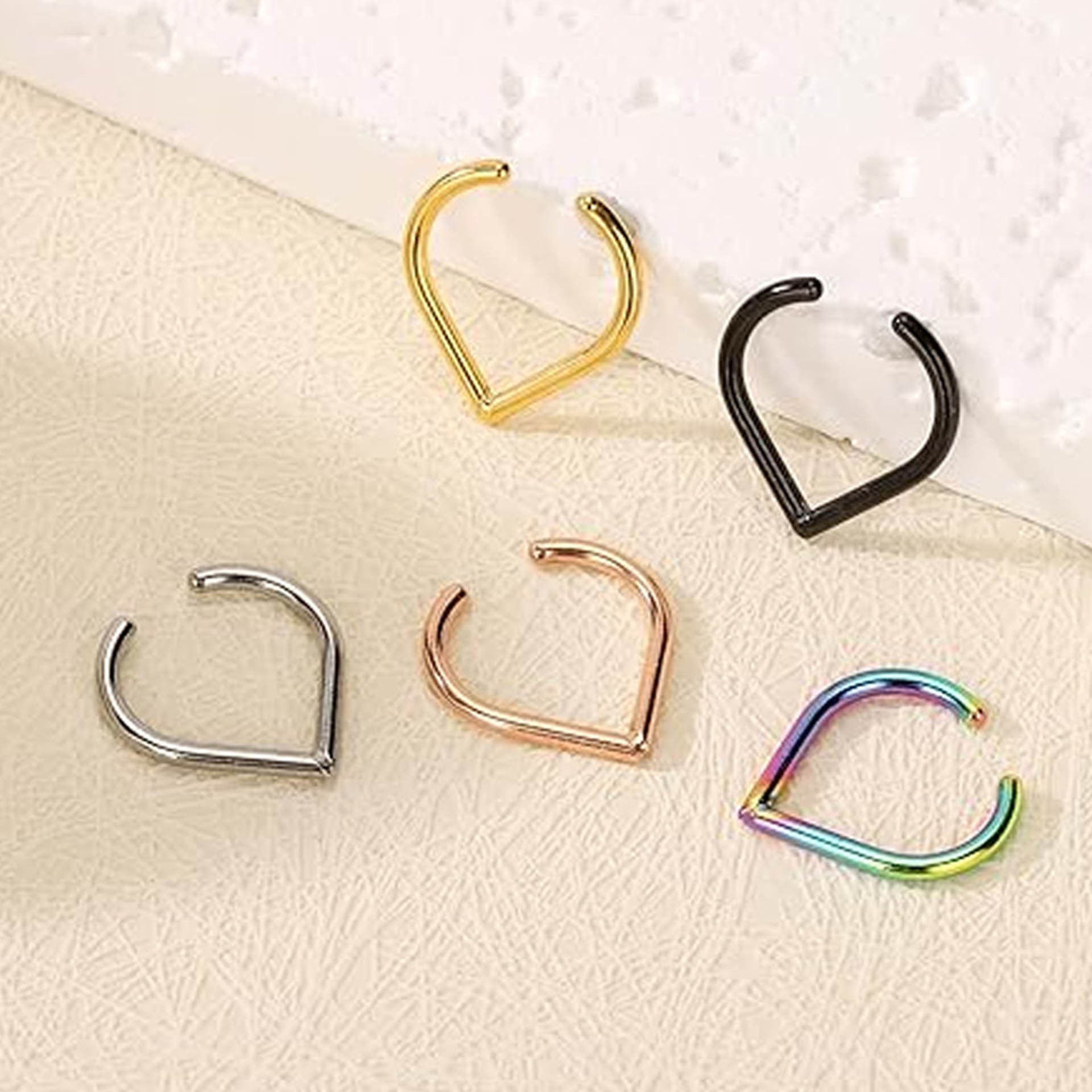 5Pcs Stainless Steel Fake Nose - Body Jewelry Cartilage Earrings review and price