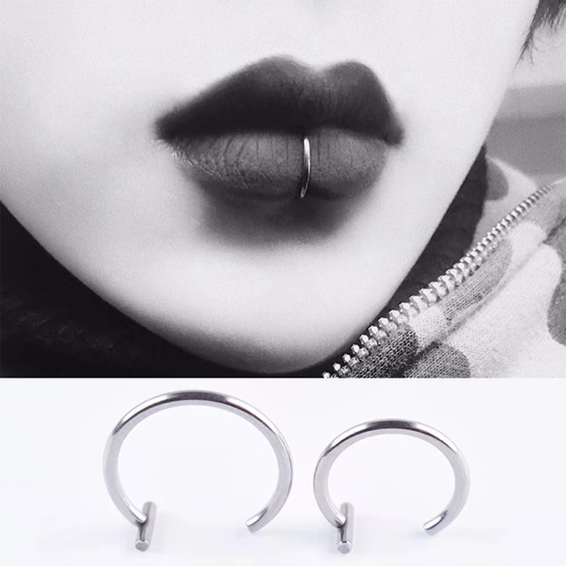 18G Surgical Steel Lip Ring Ha - Body Jewelry Cartilage Earrings review and price