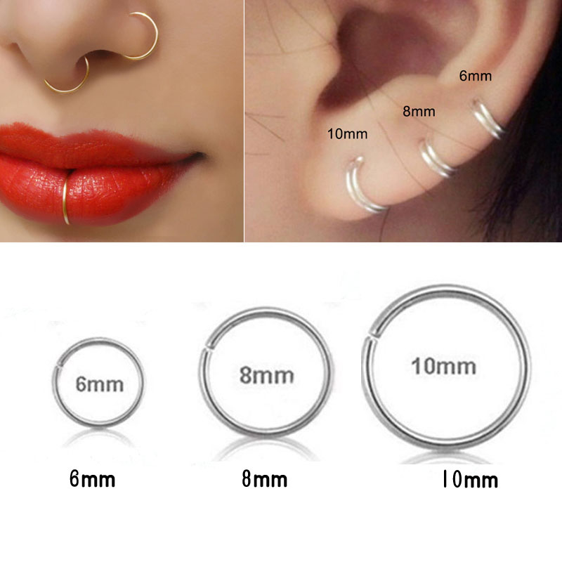 925 silver nose ring lip ring  - Body Jewelry Cartilage Earrings review and price