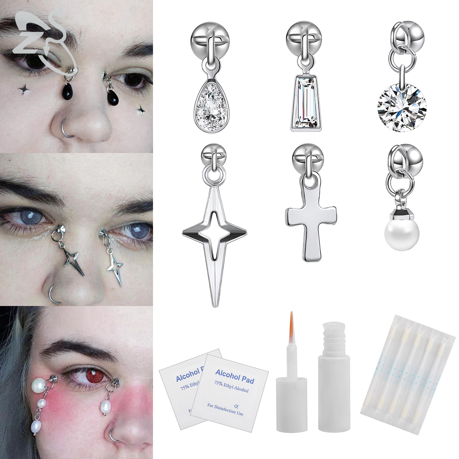 ZS 1 Set Fake Eyebrow Ring Men - Zs Body Jewelry review and price