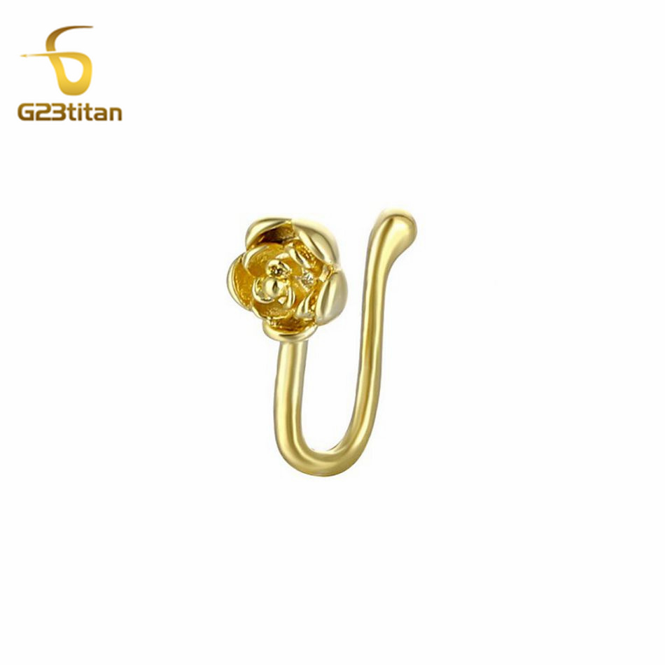 1pc Crystal Copper Rose Nose C - Body Jewelry Ear Piercing review and price