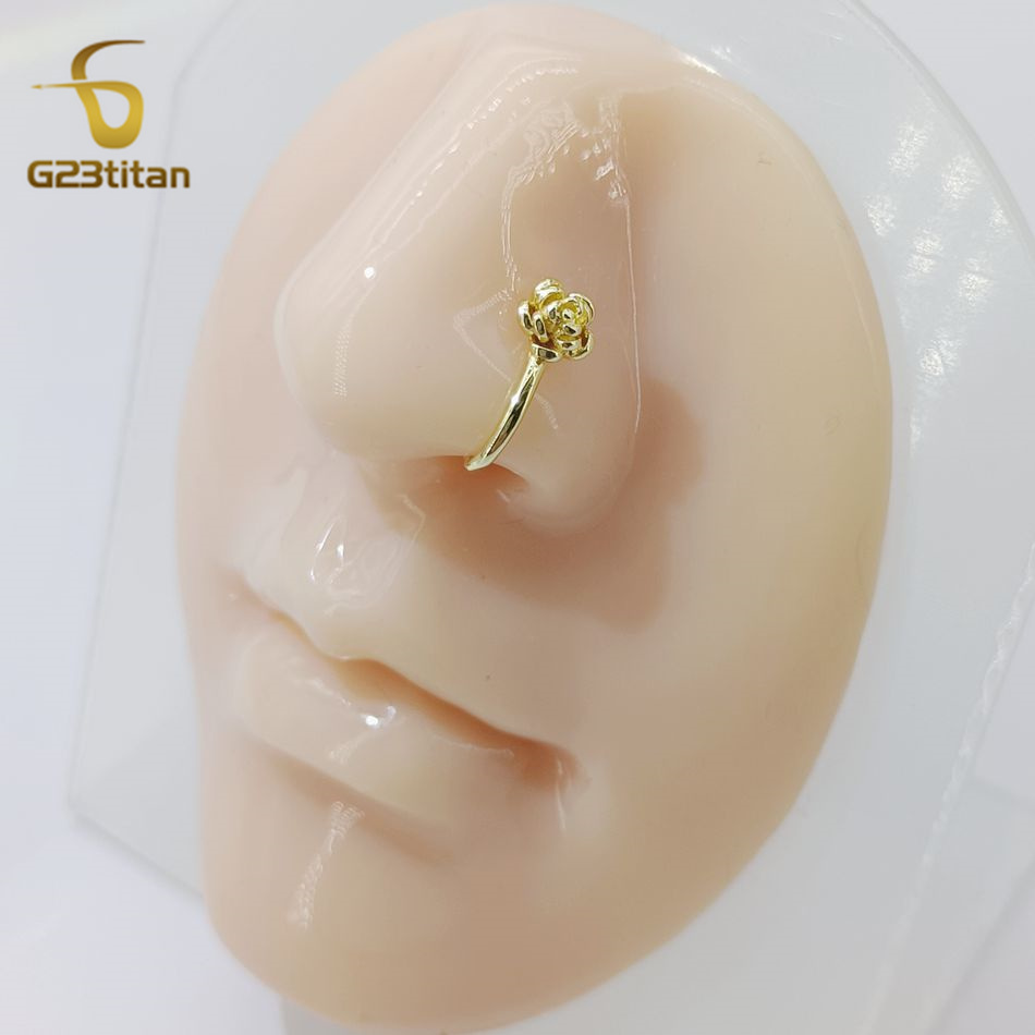 1pc Crystal Copper Rose Nose C - Body Jewelry Ear Piercing review and price