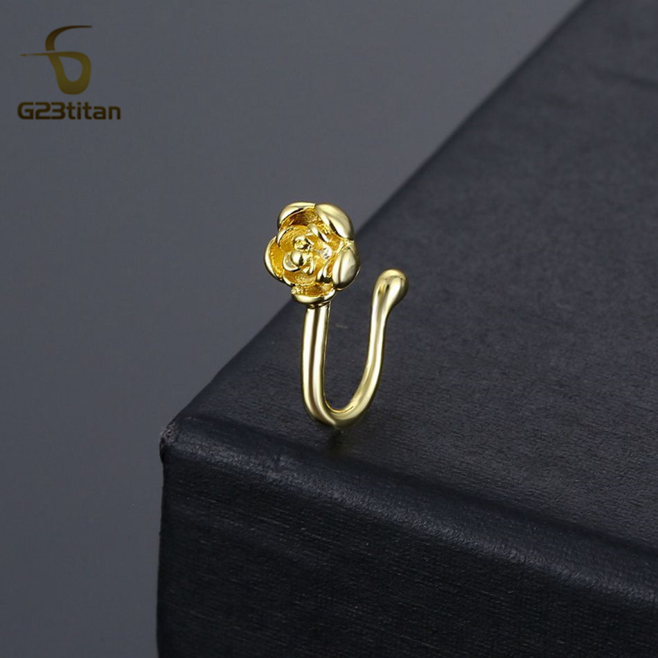 1pc Crystal Copper Rose Nose C - Body Jewelry Ear Piercing review and price
