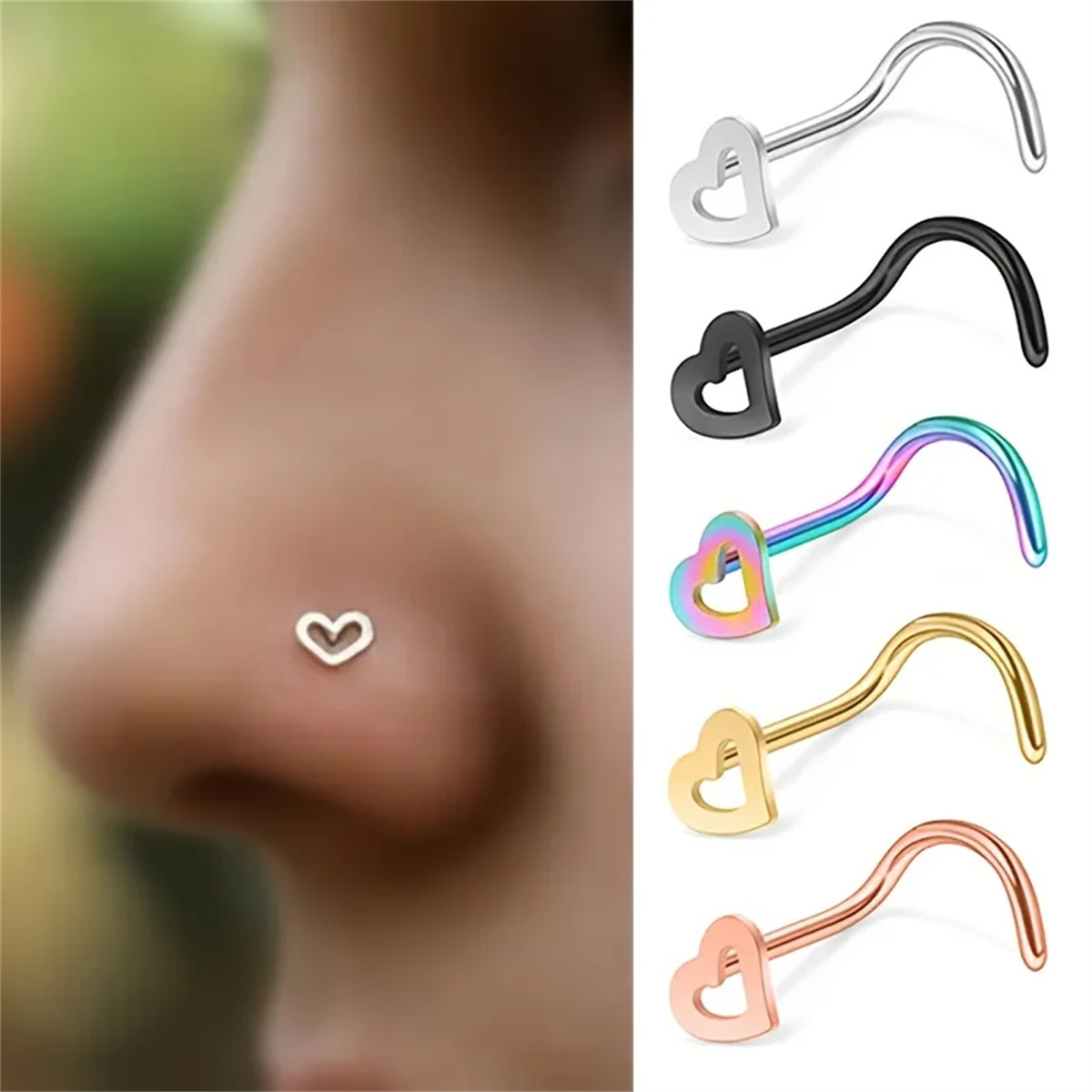 EVISPOL 5Pcs Fashion Hollow He - Body Jewelry Metal Types review and price
