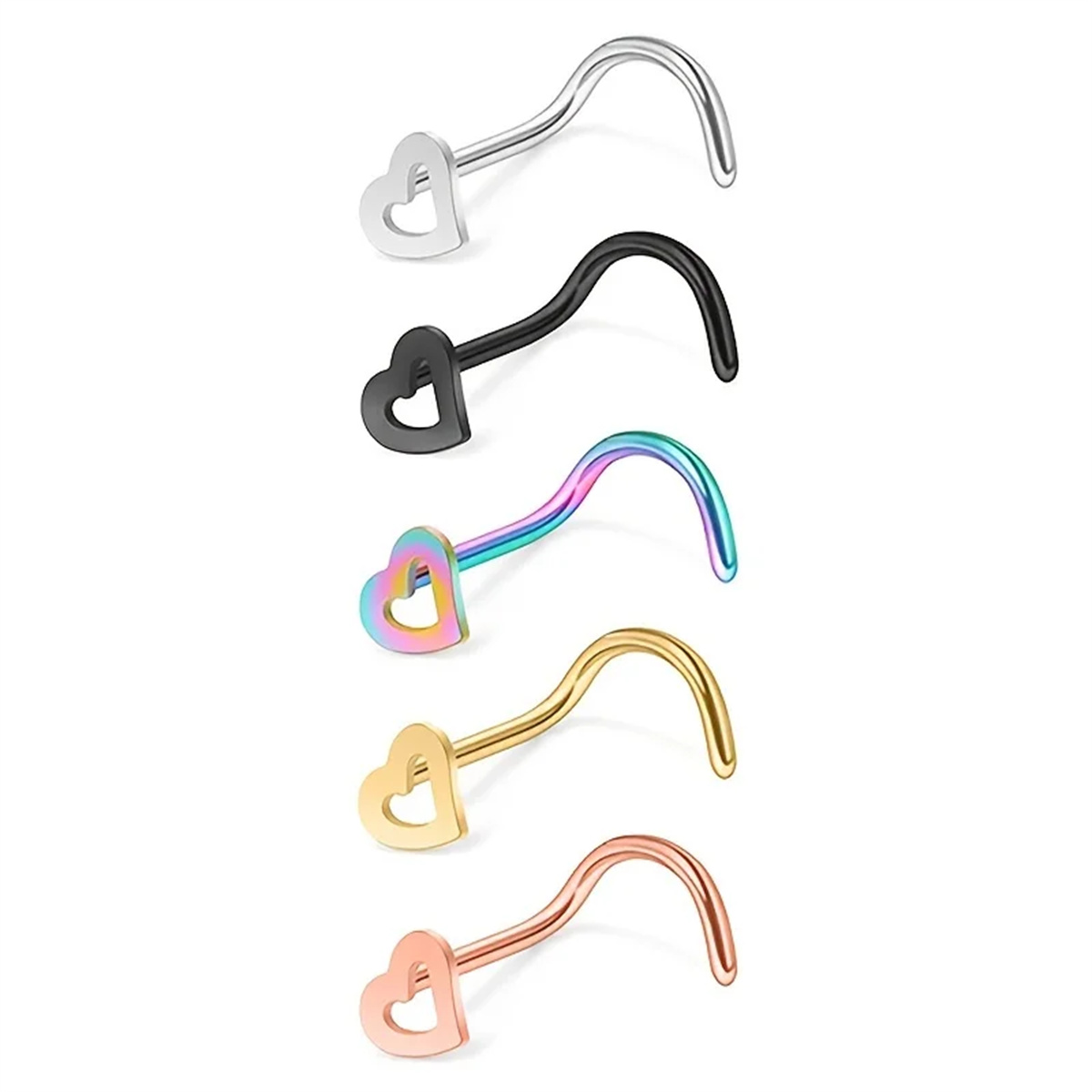 EVISPOL 5Pcs Fashion Hollow He - Body Jewelry Metal Types review and price