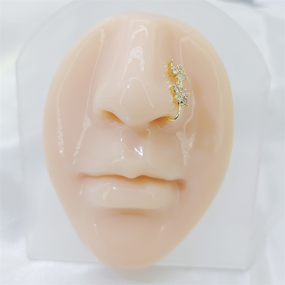 1pc 2 Crystal Flowers Ear Cuff - Body Jewelry Ear Piercing review and price