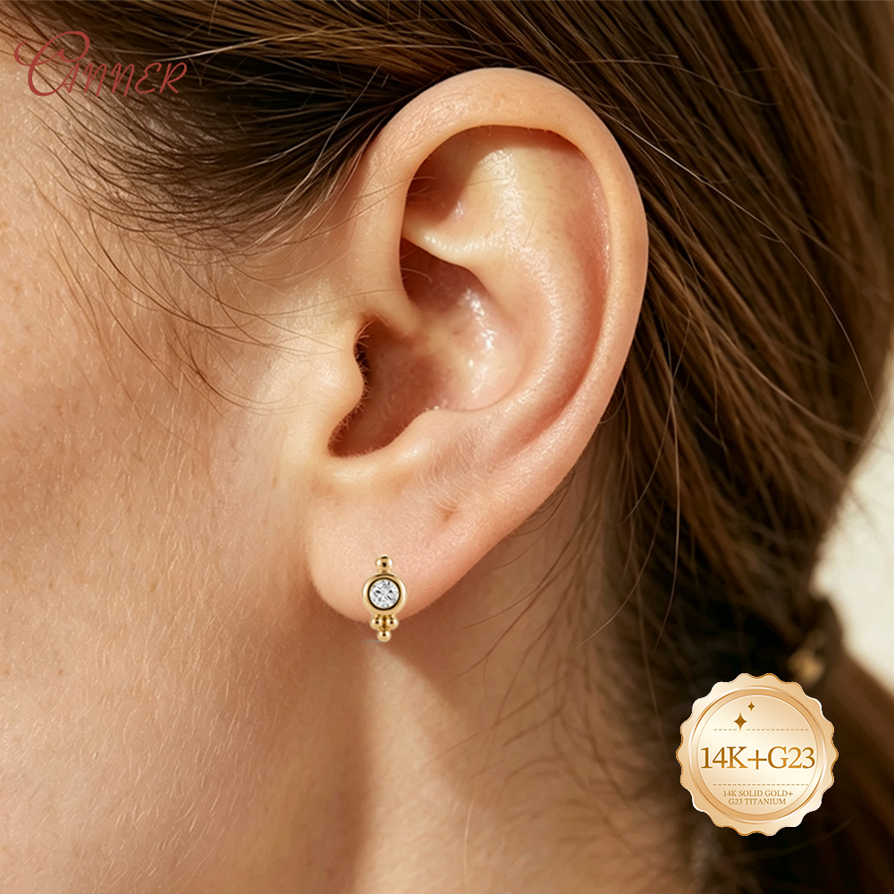 CANNER 14K Solid Gold internal - Body Jewelry Cartilage Earrings review and price