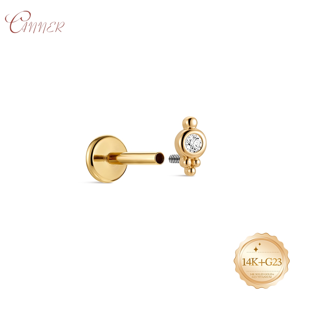 CANNER 14K Solid Gold internal - Body Jewelry Cartilage Earrings review and price